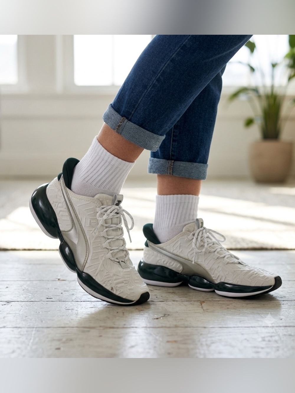 Puma Mode XT Trailblazer 192267 02 TZ White Green Sneakers Shoes Womens 8,5